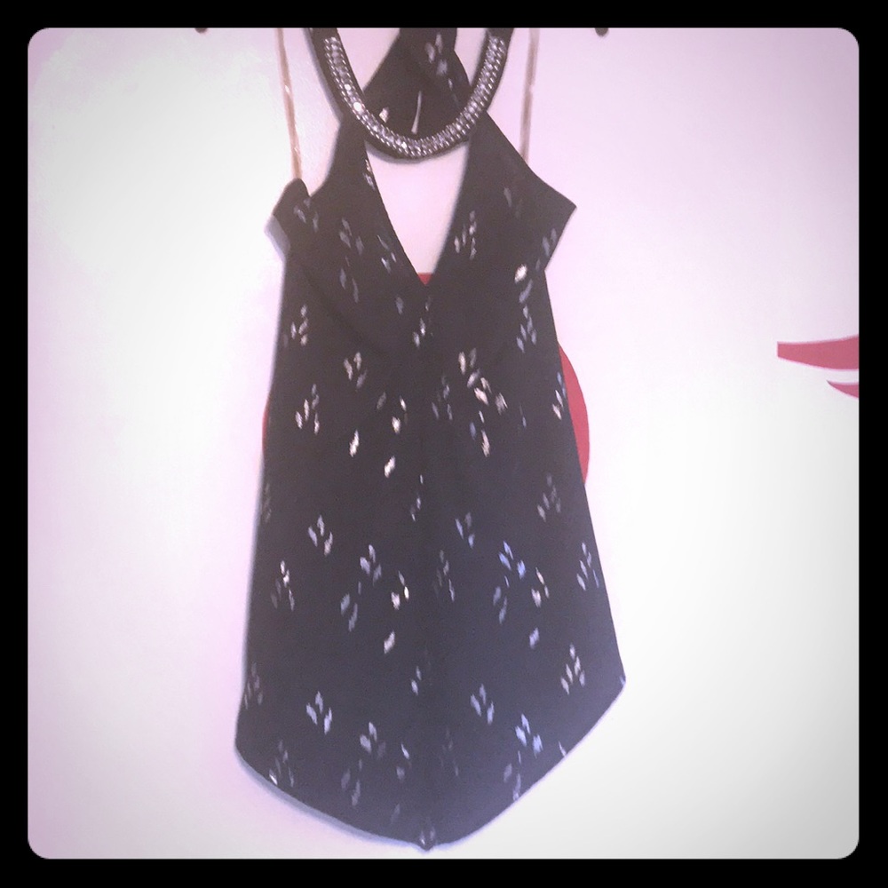 Halter top with rhinestone  tie neck size med